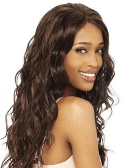 Cool Indian Remy Hair Lace Front Wavy Long Wigs