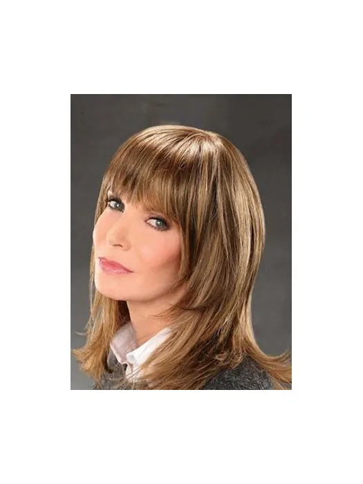 Jacklyn Smith Fairy and Modern Tease Mid-length Layered Straight Lace Front Human Hair Wig
