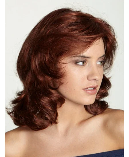 Red Style Curly Synthetic Medium Wigs