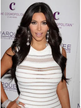 Stylish Black Wavy Long Kim Kardashian Wigs