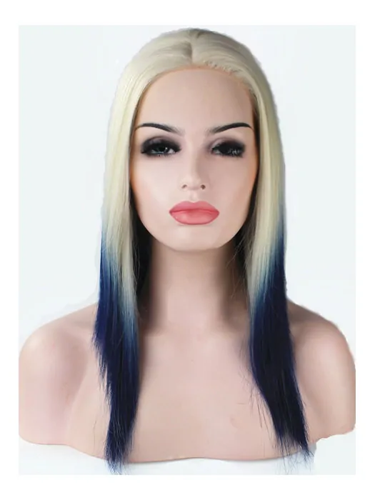 16 inch Straight Long Lace Front Ombre Wigs