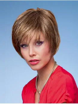 Refined Blonde Monofilament Short Synthetic Wigs