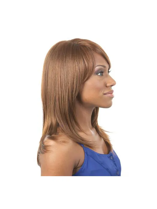 Unique Auburn Straight Shoulder Length African American Wigs