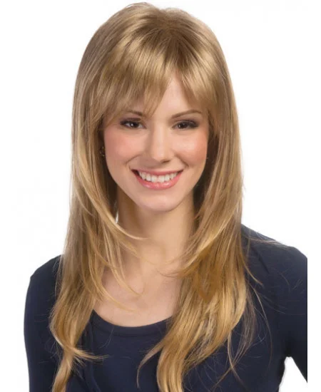 Fashionable Blonde Wavy Synthetic Long Wigs