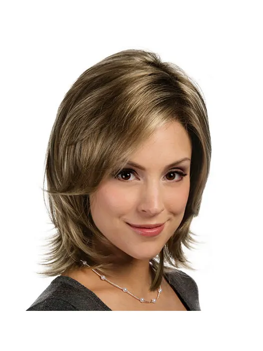Stylish Lace Front Straight Shoulder Length Lace Wigs