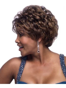 Easeful Brown Wavy Cropped African American Wigs
