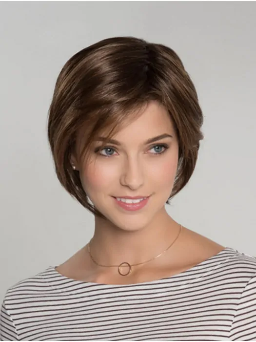 100 per Hand-tied Brown Synthetic 10 inch Chin Length Cheap Bob Wigs
