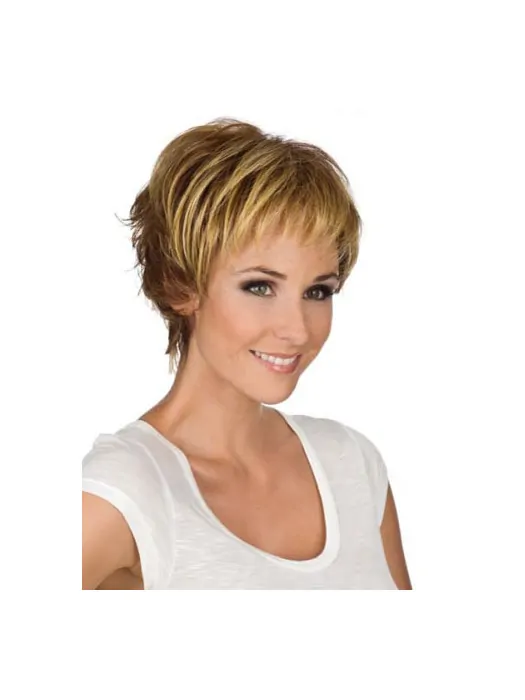 Blonde Wavy Synthetic Hairstyles Wigs For Cancer