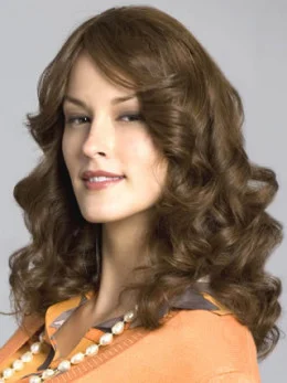 Lace Front Wavy Remy Human Hair Fashionable Long Wigs