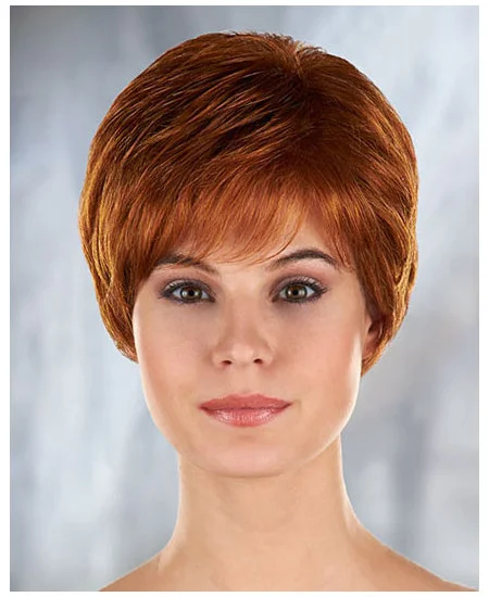 Auburn Curly Synthetic Refined Short Wigs