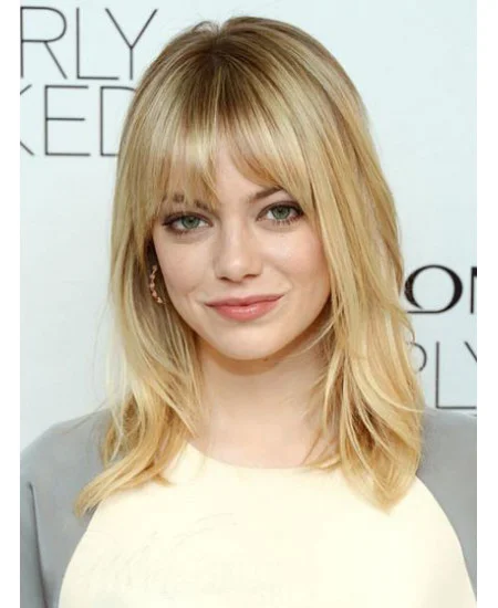 Radiant Blonde Straight Shoulder Length Celebrity Wigs
