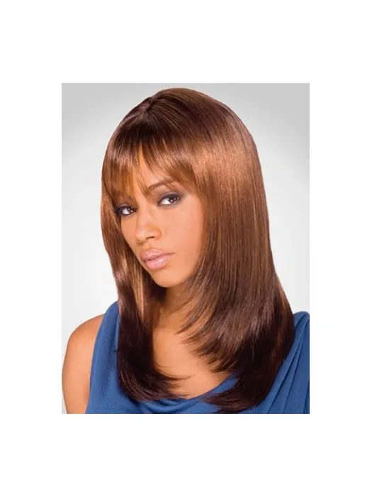 Sleek Auburn Lace Front Shoulder Length Wigs