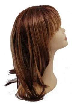 Sleek Auburn Lace Front Shoulder Length Wigs