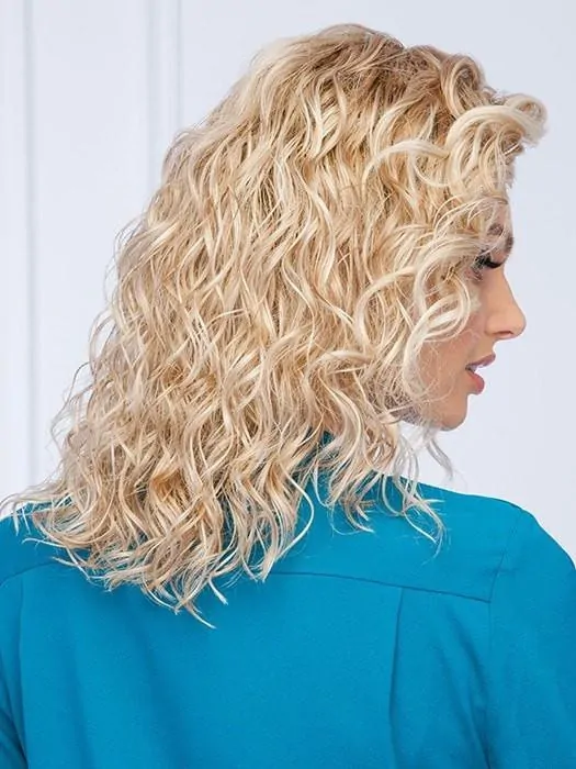 Blonde Monofilament Shoulder Length Curly Synthetic Wigs