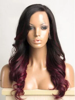Ombre Hair Color Long Wavy 100 per Human Hair Full Lace Wig