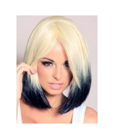 Straight Lace Front Blonde 100 per Indian Remy Hair Ombre Wigs