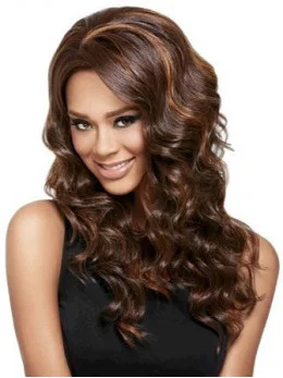 Braw Brown Wavy Long Glueless Lace Front Wigs