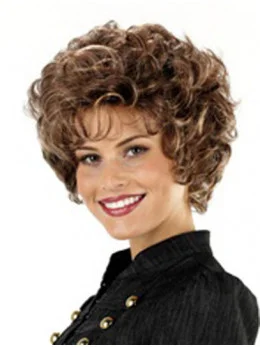 Monofilament Elegant With Bangs Straight Short Wigs