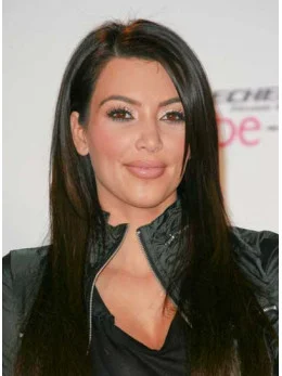 Radiant Black Lace Front Long Kim Kardashian Wigs
