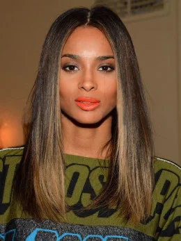 Straight Full Lace Wigs Shoulder Length Women Ombre Wigs