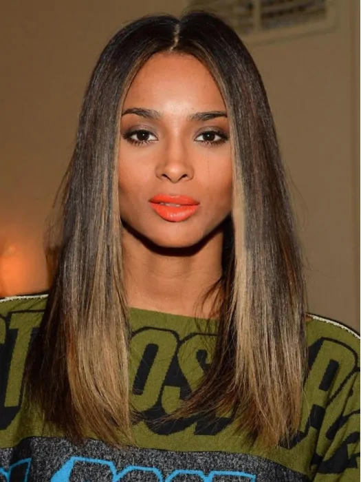 Straight Full Lace Wigs Shoulder Length Women Ombre Wigs