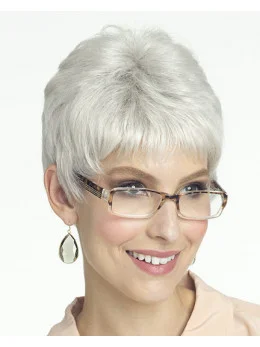 Cosy Lace Front Short Synthetic Grey Wigs
