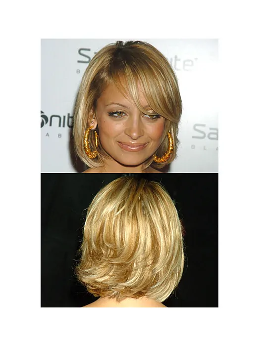 Exquisite Blonde Wavy Chin Length Celebrity Wigs