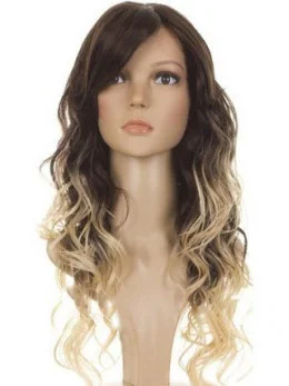 New Arrival 24  inch long Wavy Style Lace Front 100 per Remy Hair Ombre Wigs