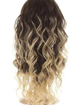New Arrival 24  inch long Wavy Style Lace Front 100 per Remy Hair Ombre Wigs