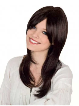 Flexibility Brown Straight Long Synthetic Wigs