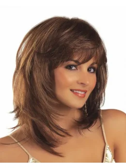 Lace Front Modern Straight Synthetic Wigs For Cancer
