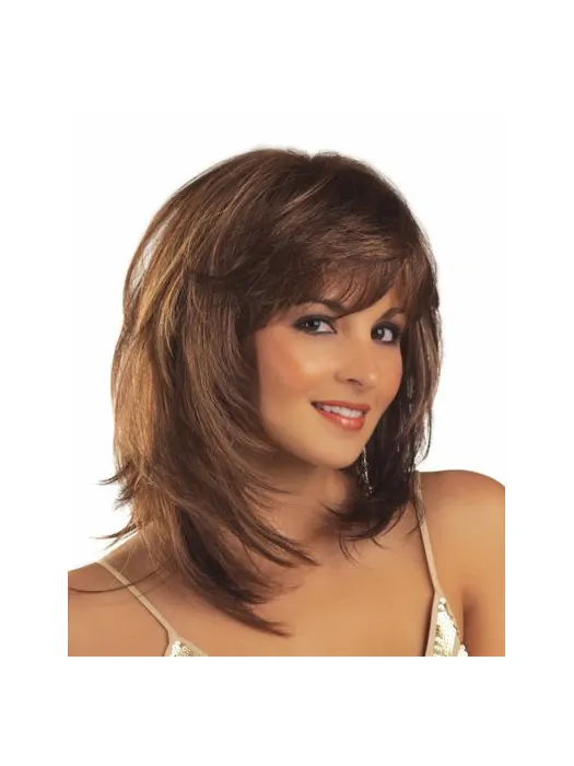 Lace Front Modern Straight Synthetic Wigs For Cancer