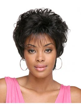 Glamorous Black Curly Short African American Wigs