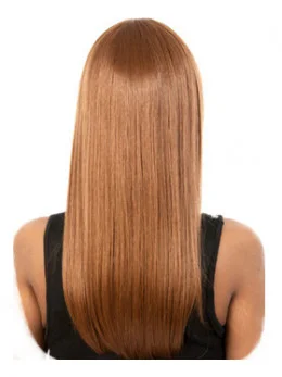 Unique Brown Straight Long African American Wigs