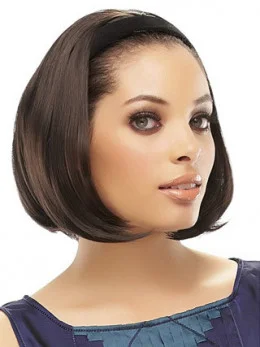 Cheap Synthetic Brown Straight Medium Wigs