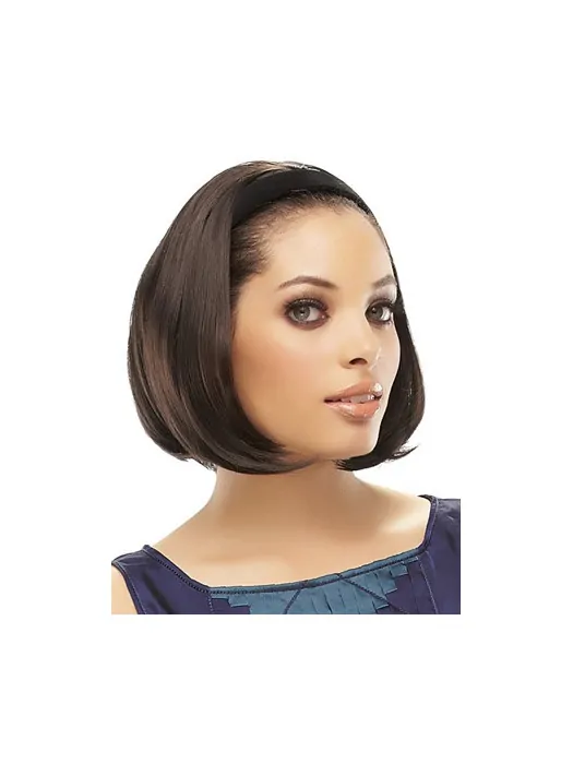 Cheap Synthetic Brown Straight Medium Wigs