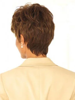 Easy Monofilament Wavy Cropped Lace Front Wigs For Cancer