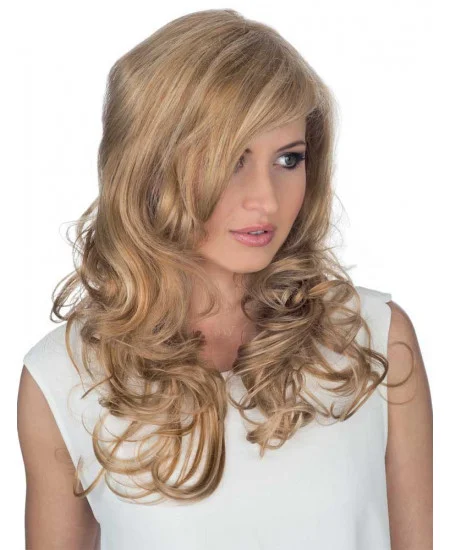 Blonde Curly Remy Human Hair Stylish Long Wigs