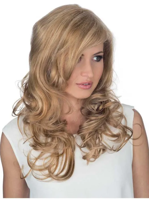 Blonde Curly Remy Human Hair Stylish Long Wigs