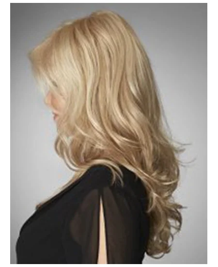 Blonde Wavy Remy Human Hair Nice Long Wigs