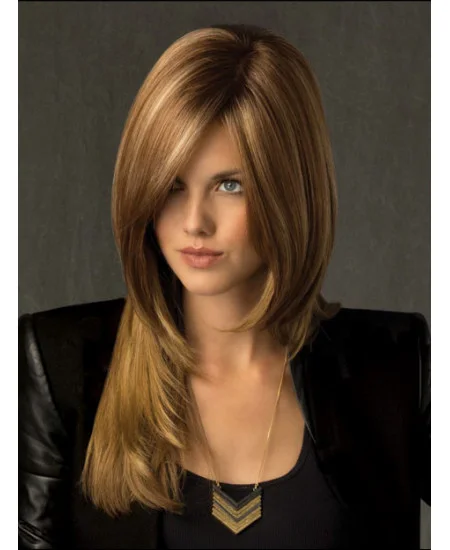 Shining Blonde Lace Front Long Celebrity Wigs