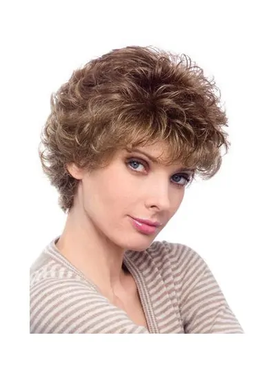 Fashionable Auburn Curly Short Classic Wigs