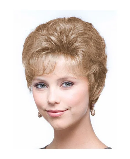 Preferential Blonde Wavy Cropped Classic Wigs