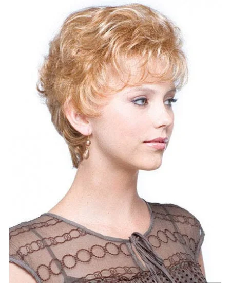 Preferential Blonde Wavy Cropped Classic Wigs