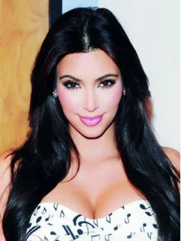 Kim Kardashian Oriental Long Black Straight Lace Wig 20  inches 100 per Human Hair