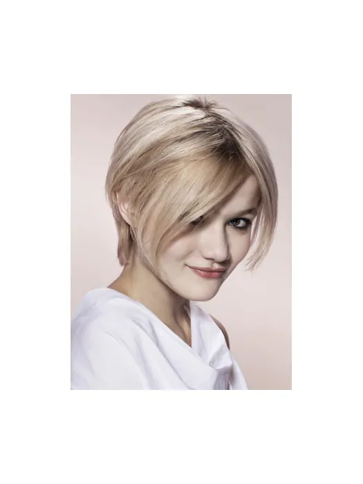 Young Fashion Blonde Short Capless Synthetic Wigs