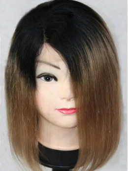 Discount Shoulder Length Straight Style Without Bangs Lace Front 100 per Remy Hair Ombre Wigs