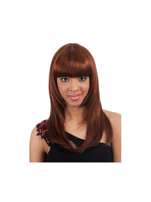 Discount Auburn Straight Long African American Wigs