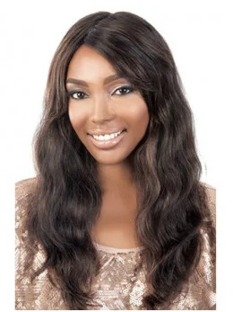 Soft Brown Wavy Long African American Wigs