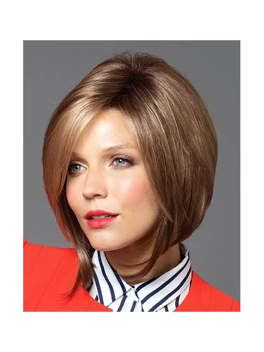 Tempting Brown Straight Chin Length Synthetic Wigs